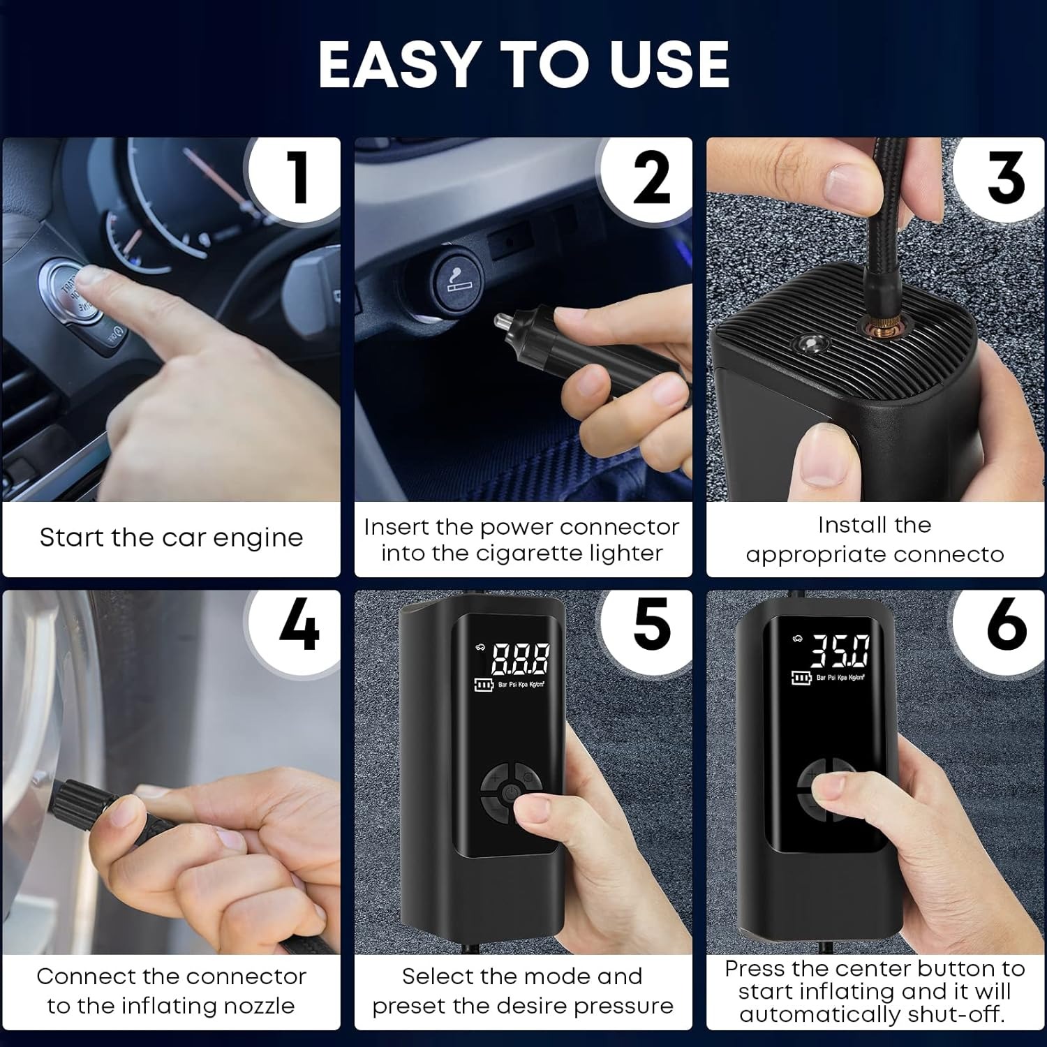 Miniatura 4 de Compresor digital de aire portátil